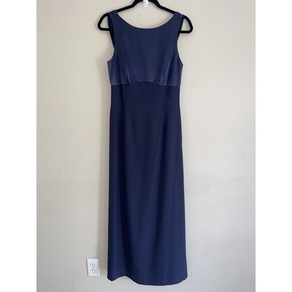 Adrianna Papell Occasions Maxi Formal Dress 8 Mother of the Bride Special Navy - Picture 2 of 10